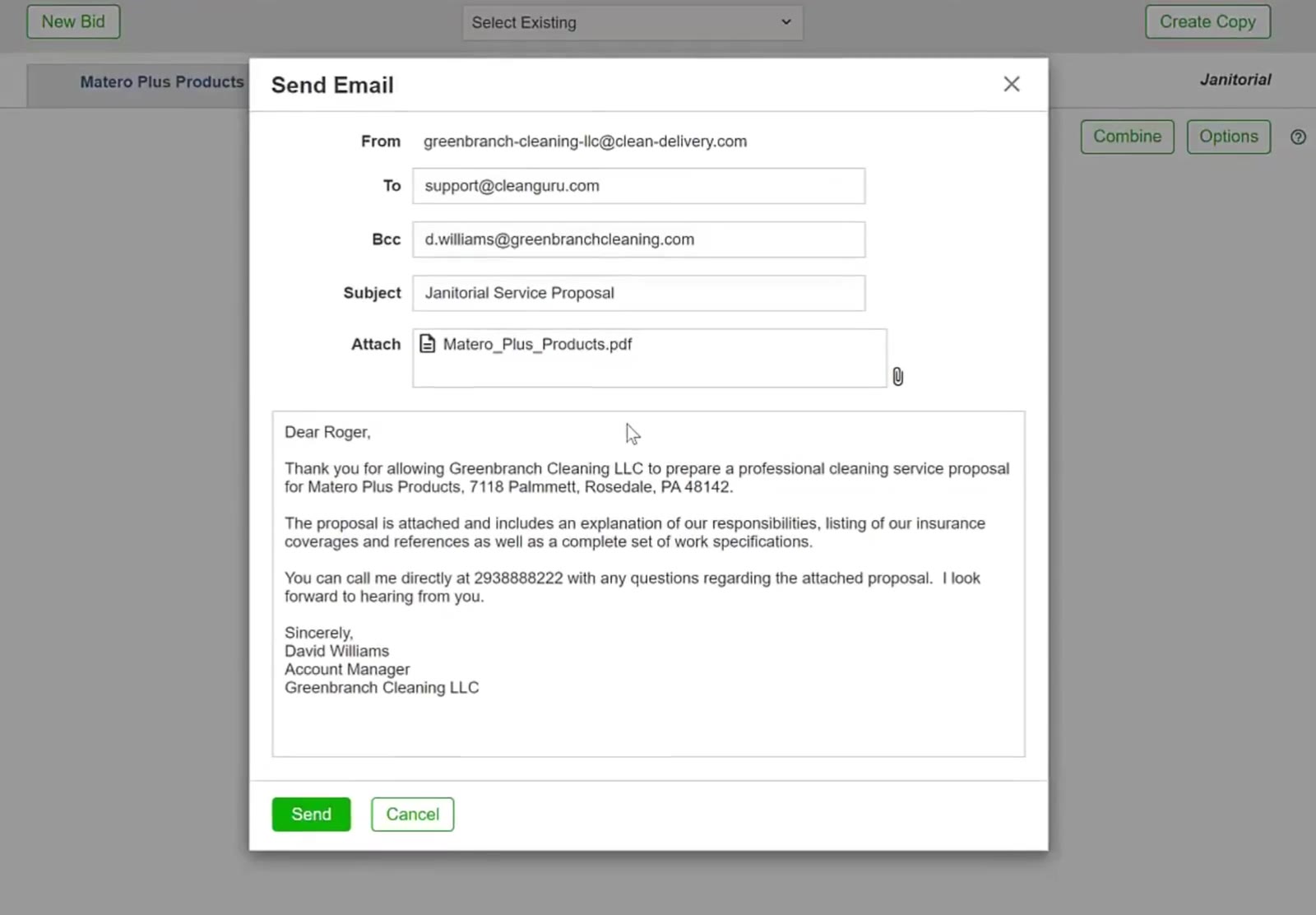 The paperclip icon is located on the far right of the Attach field.