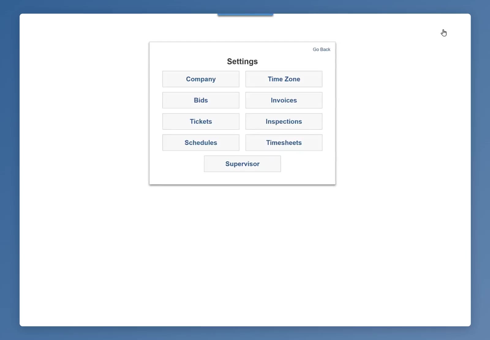 Supervisor is the last button in the Settings panel.