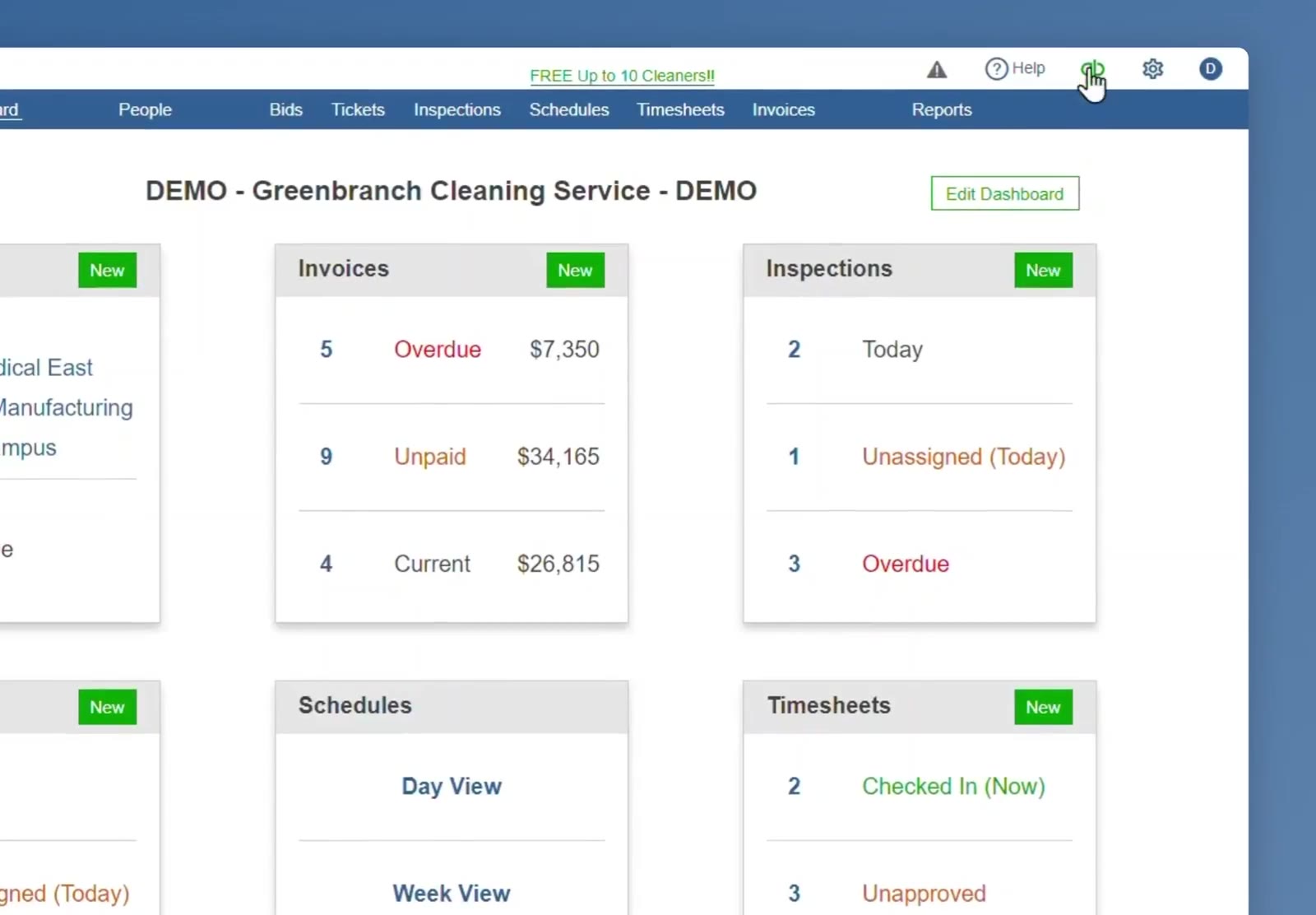 The green QuickBooks icon sits in the utility bar at the top right.