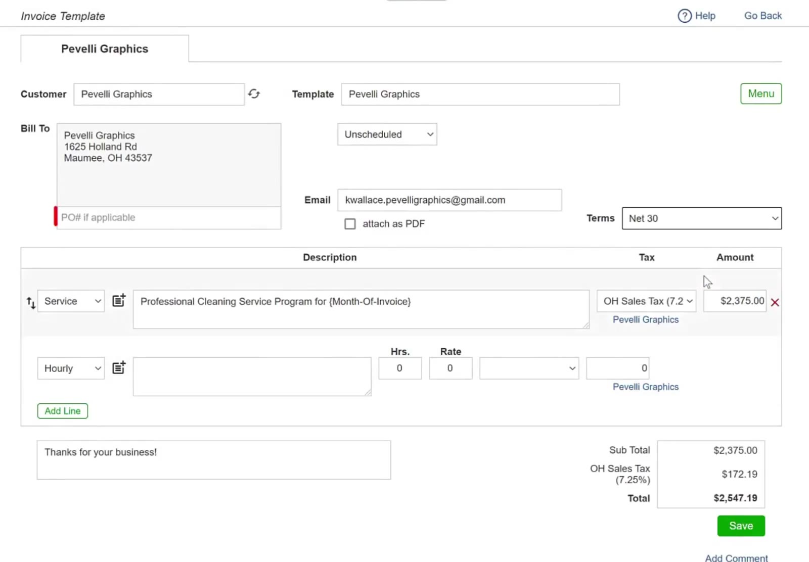 Terms sits above the description lines, on the right.