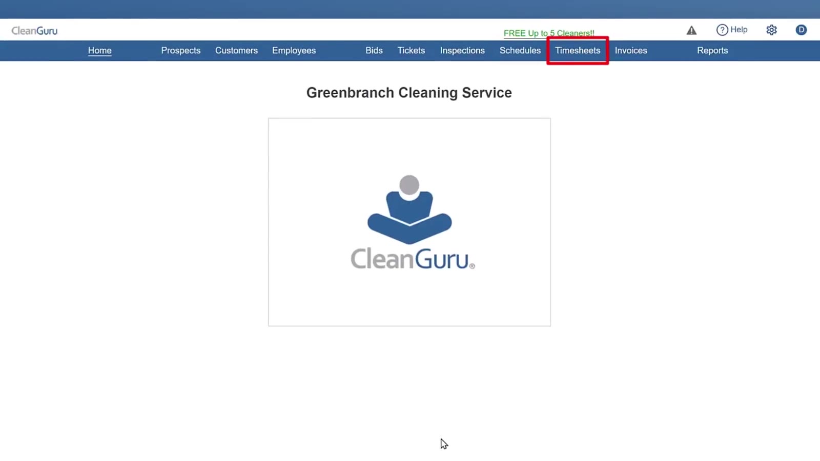 Timesheets sits directly to the right of Schedules.
