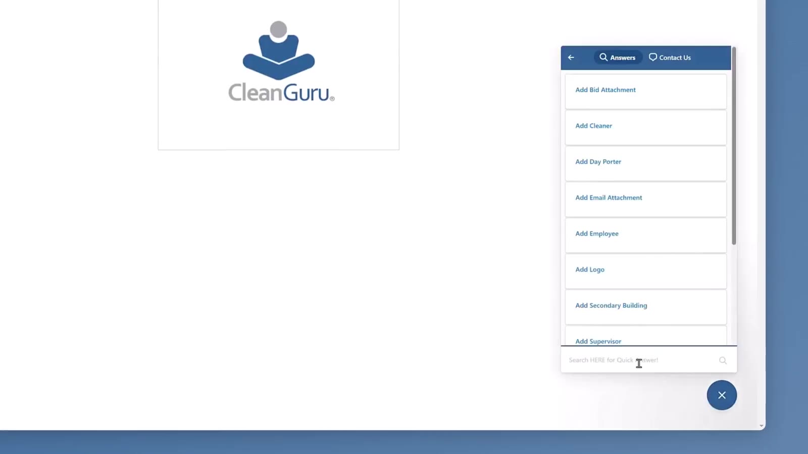 The Answers panel lists common tasks, with a search box at the bottom.