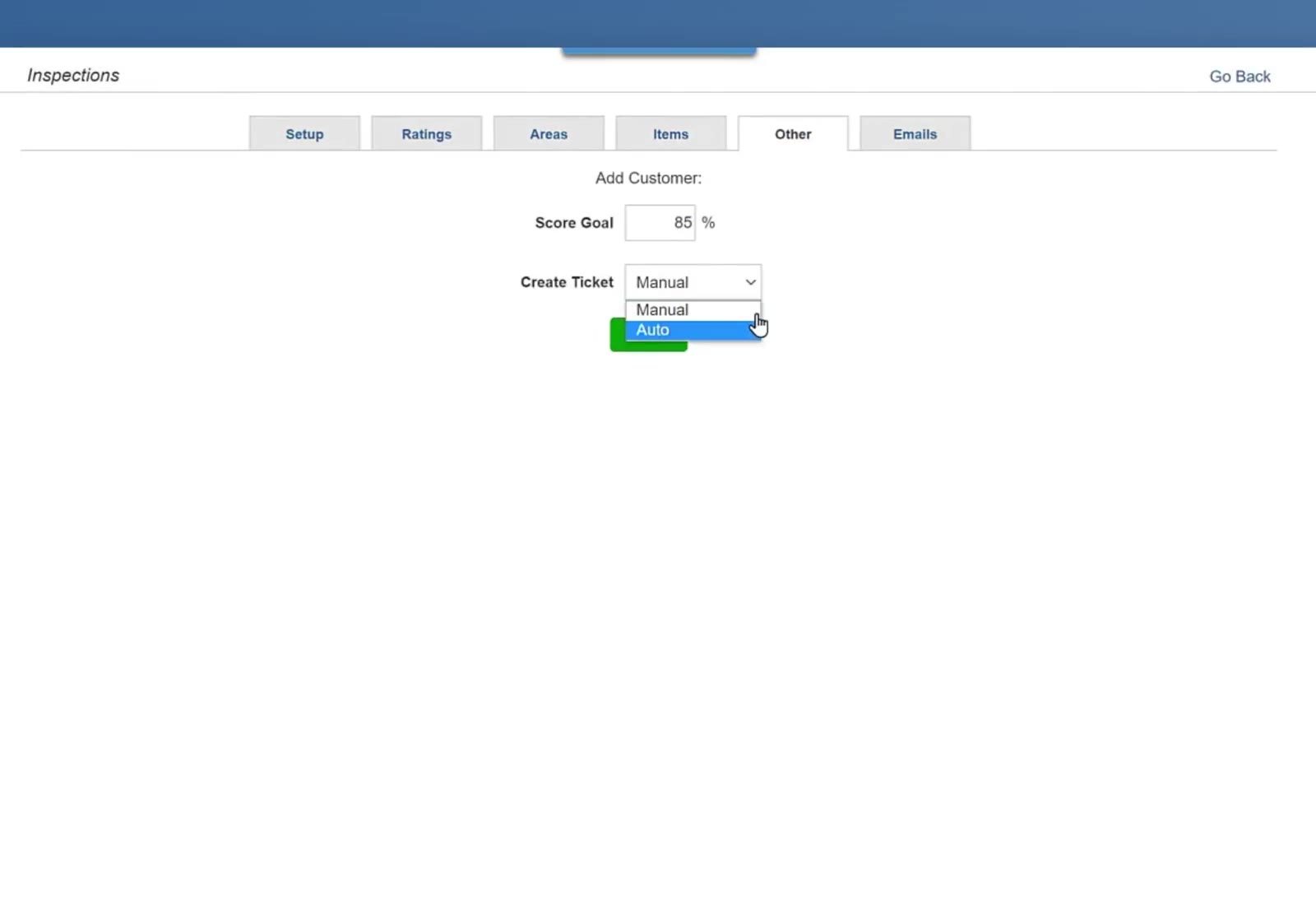 The Create Ticket dropdown offers Manual and Auto.