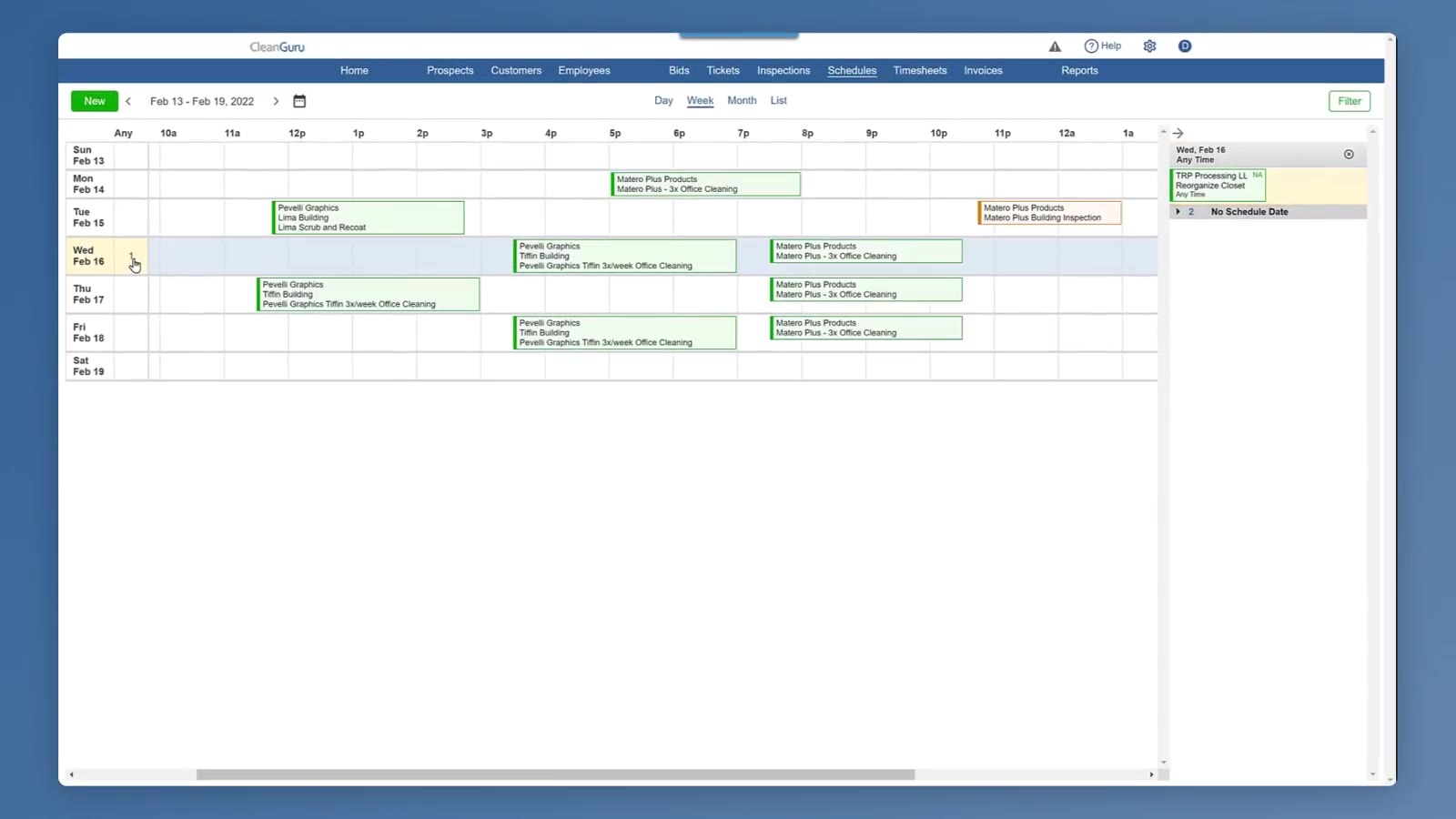 The item lands on that day — in the Any column, since this one has no set time.