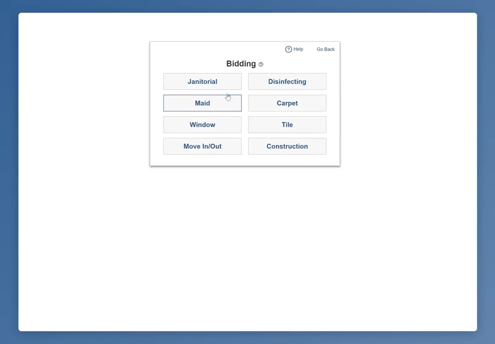 Choose the bidding module you want to update.