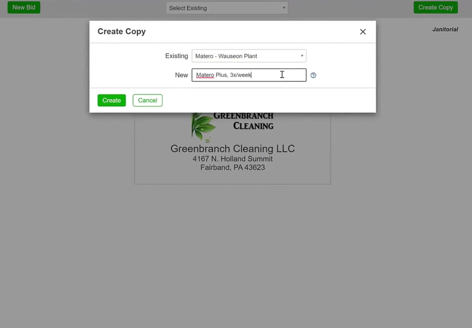 Choose the original in Existing, then give the copy a name that says what is different about it.